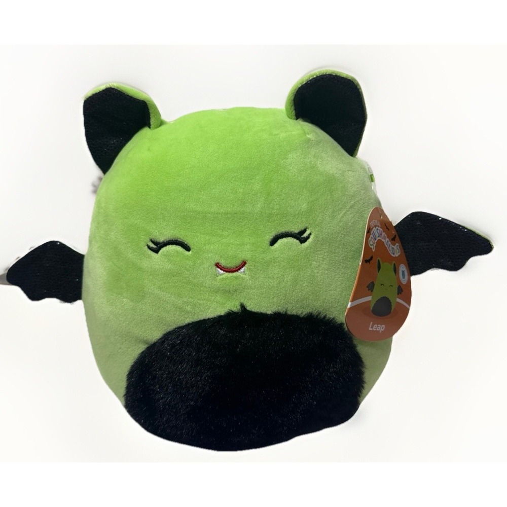 Squishmallows 8" Leap the Bat Fuzzy Belly‎ Halloween Green Black 2024 Plush TAGS